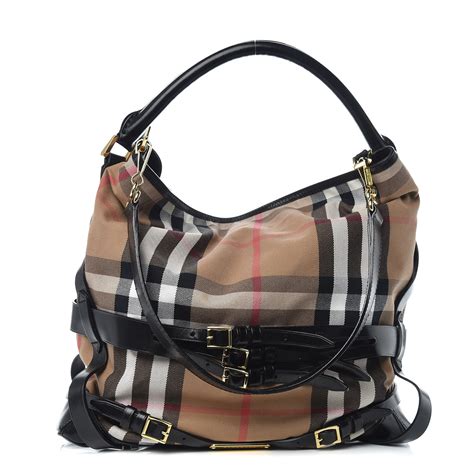 Burberry Medium House Check Bridle Gosford Hobo 